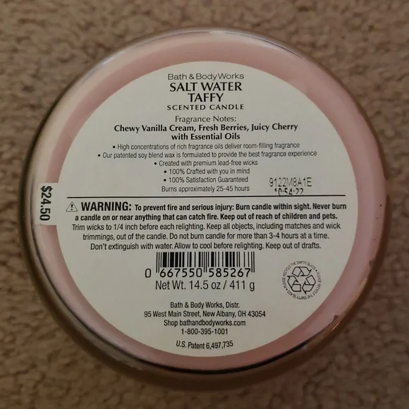 Salt Water Taffy 3-Wick Candle - Picture 4 of 4